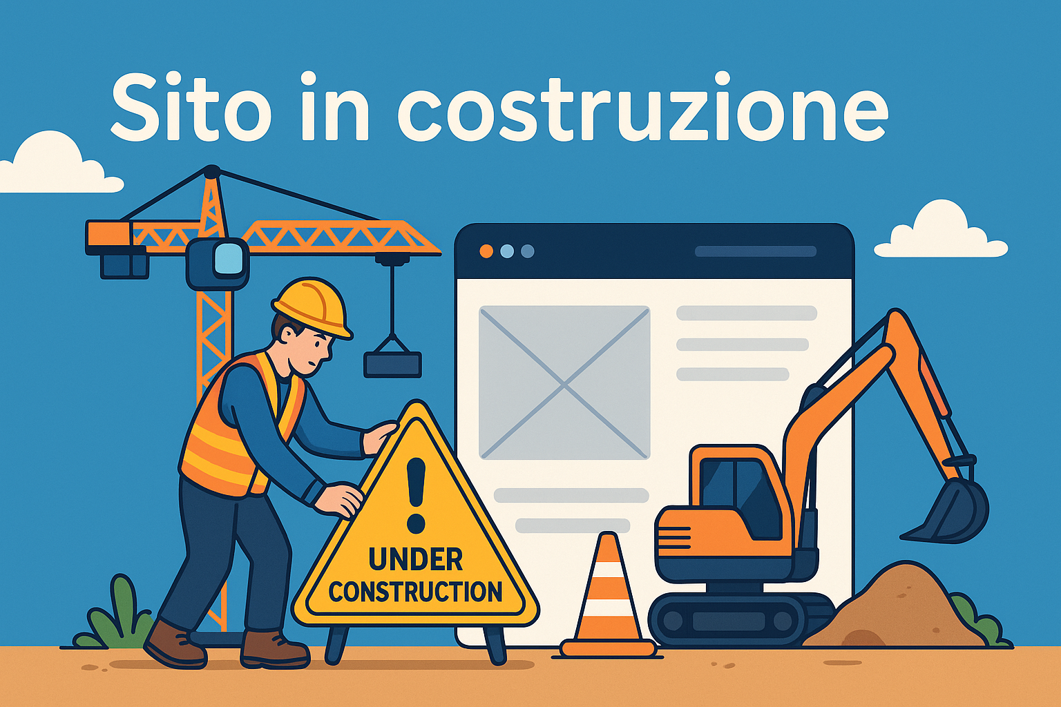 Illustrazione del sito in costruzione